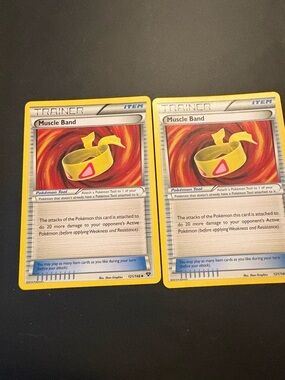 2 Muscle Band Pokemon Trainer Cards